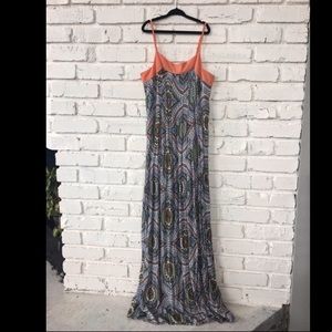 Xhilaration Coral trimmed paisley print Maxi